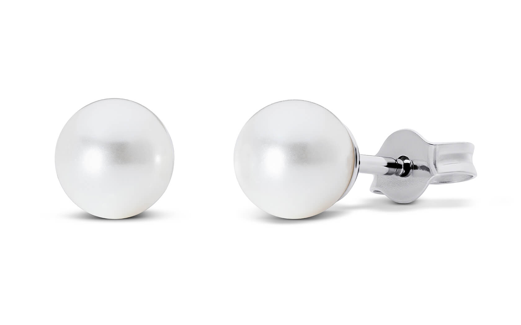 Tiabelle Titan-Schmuck: Ohrstecker Crystal Pearl 6mm in Weiß
